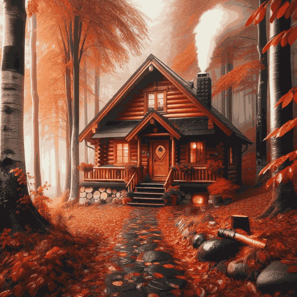 "Autumn Whisper Cabin" Paint by Numbers Kit