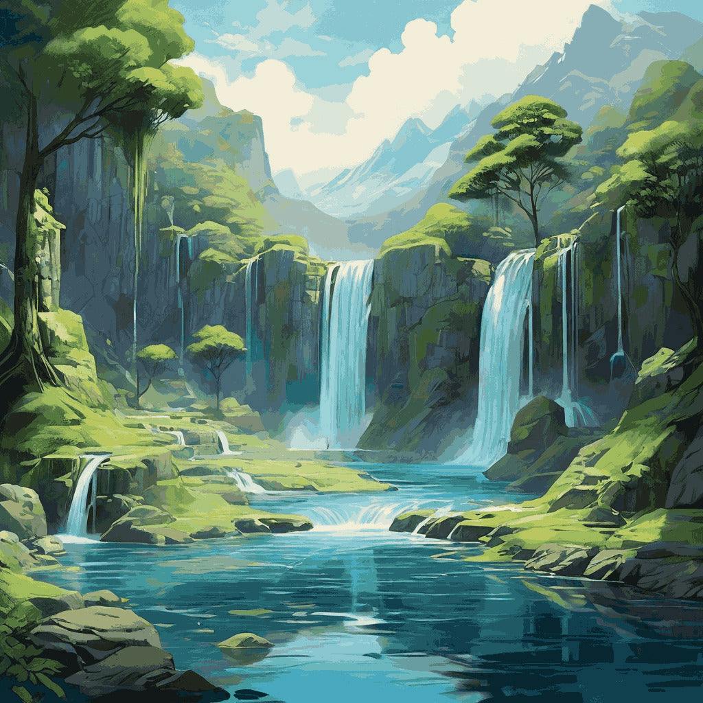 "Tranquil Waterfalls" Paint by Numbers Kit