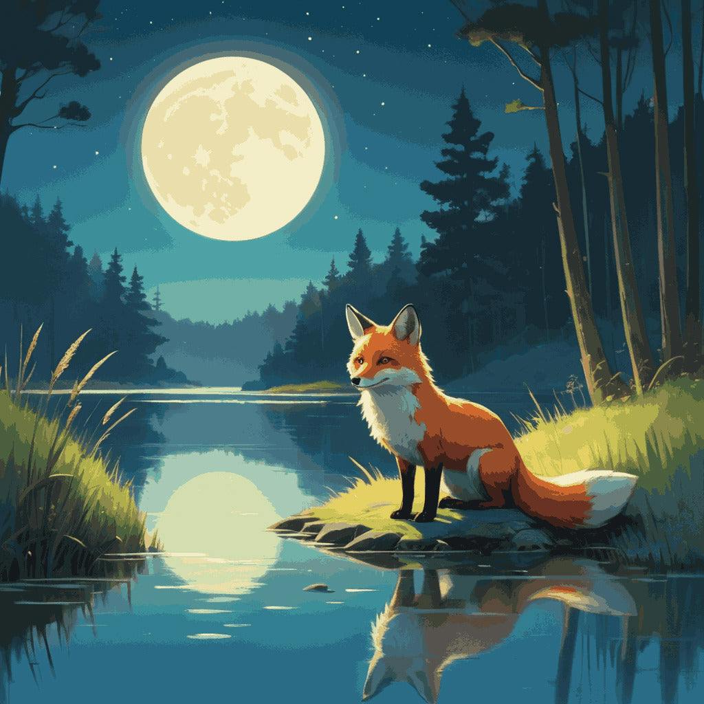 "Moonlit Fox" Paint by Numbers Kit