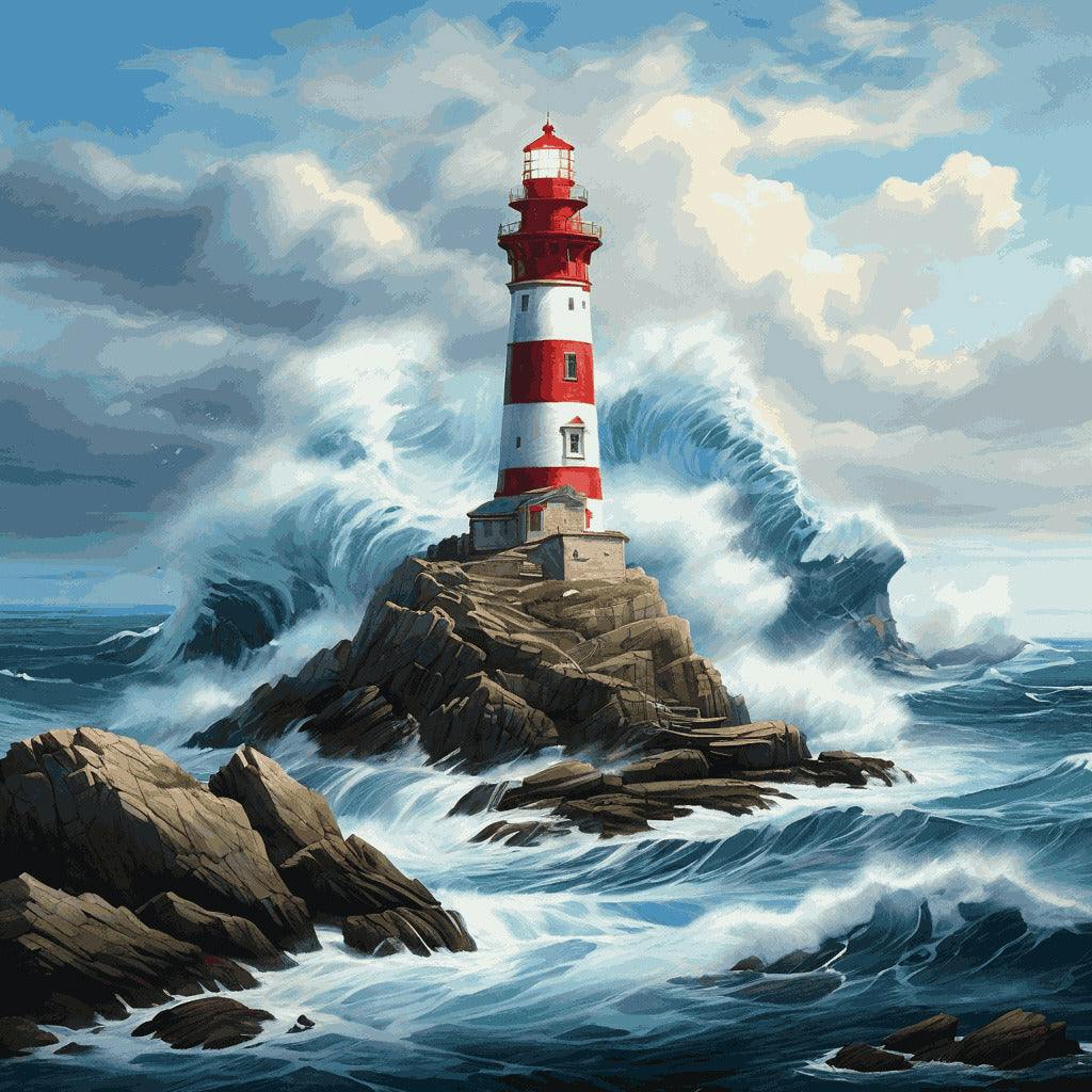"Stormy Lighthouse" Paint by Numbers Kit