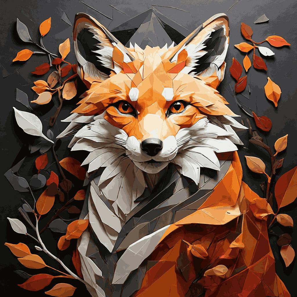 "Geometric Fox Majesty" Paint by Numbers Kit