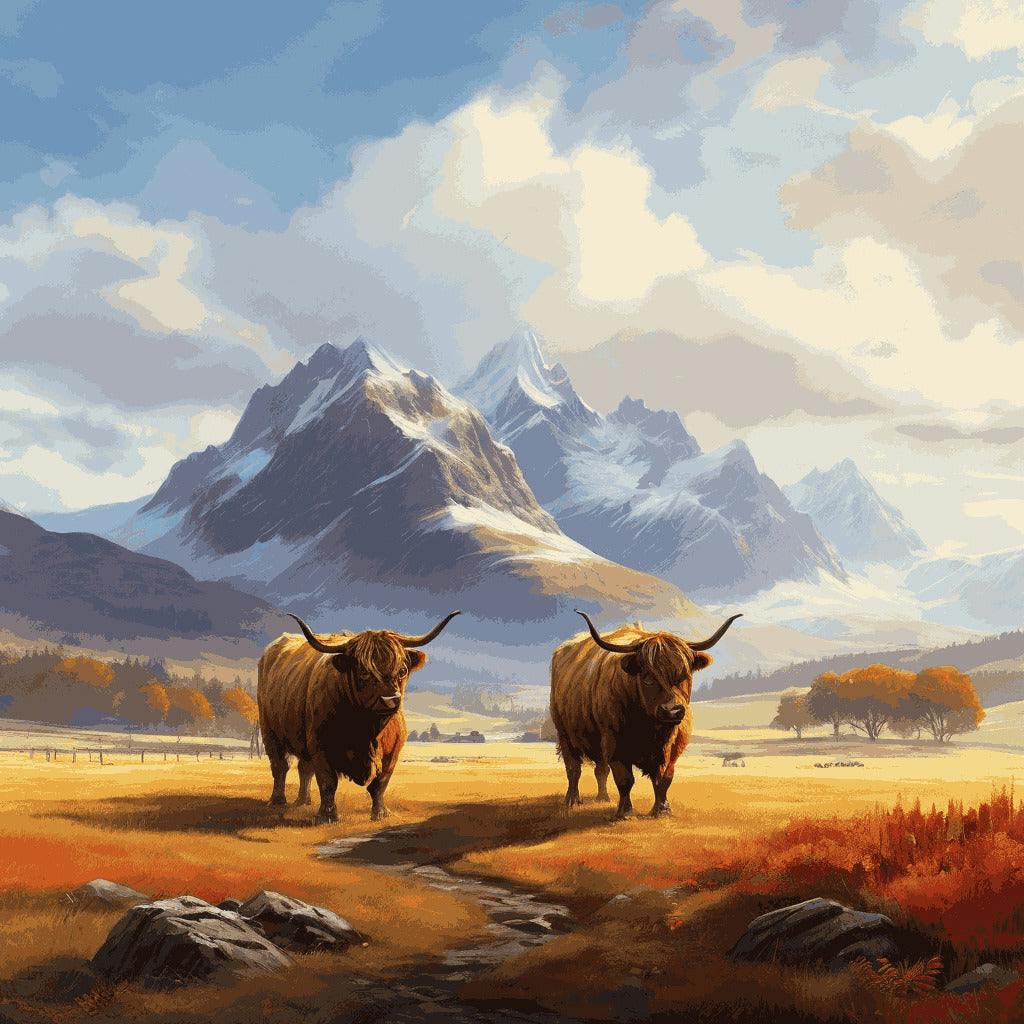 "Highland Cattle Haven" Paint by Numbers Kit