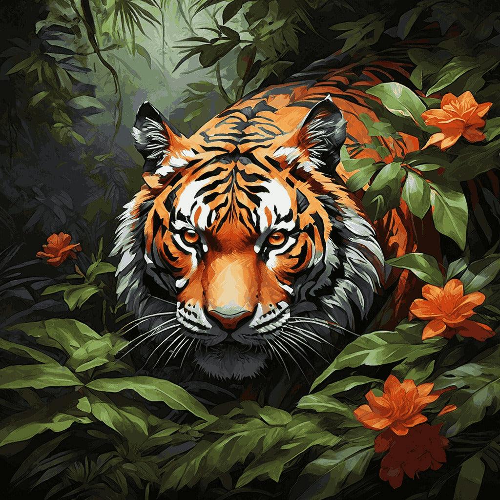 "Tiger in the Jungle" Paint by Numbers Kit