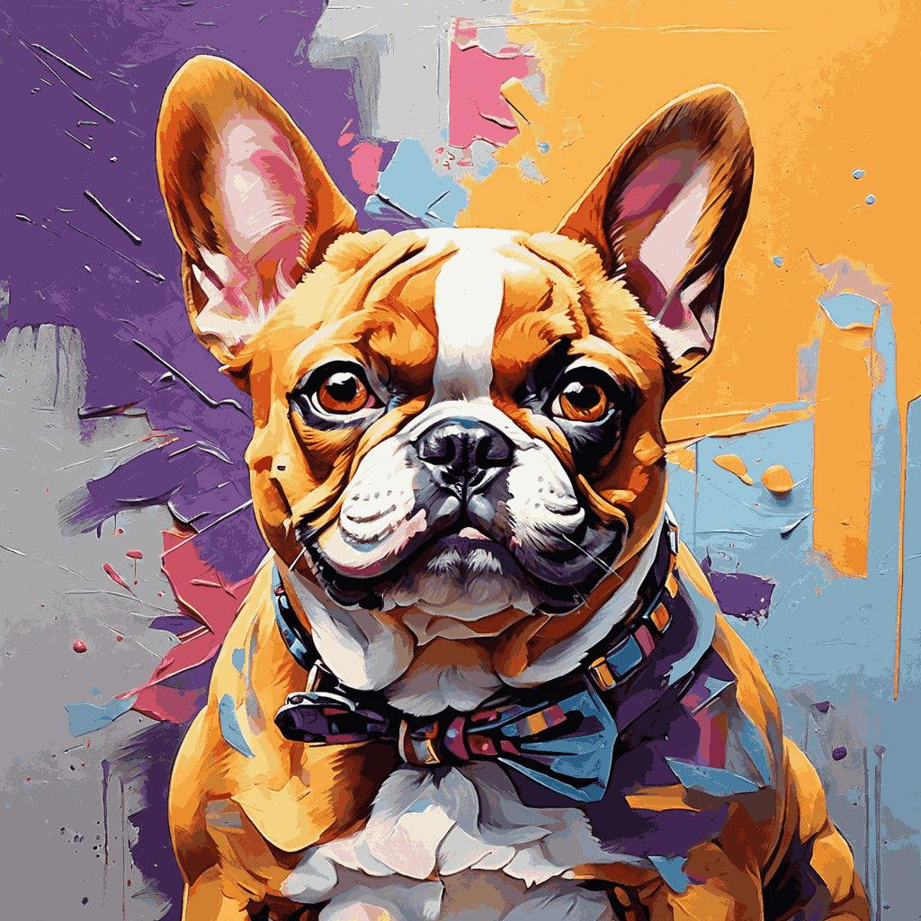 "Charming Bulldog Bowtie" Paint by Numbers Kit