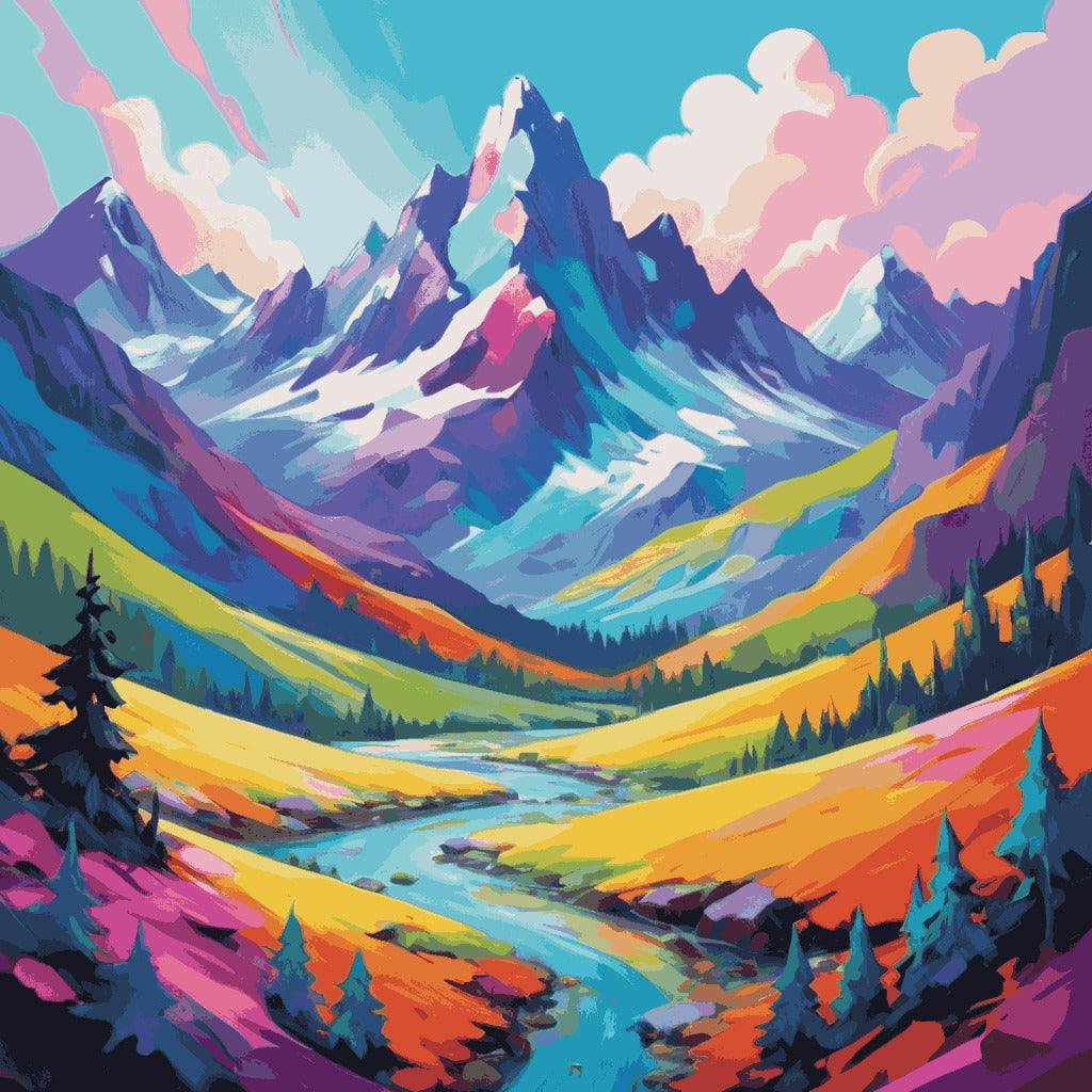 "Rainbow Peaks" Paint by Numbers Kit