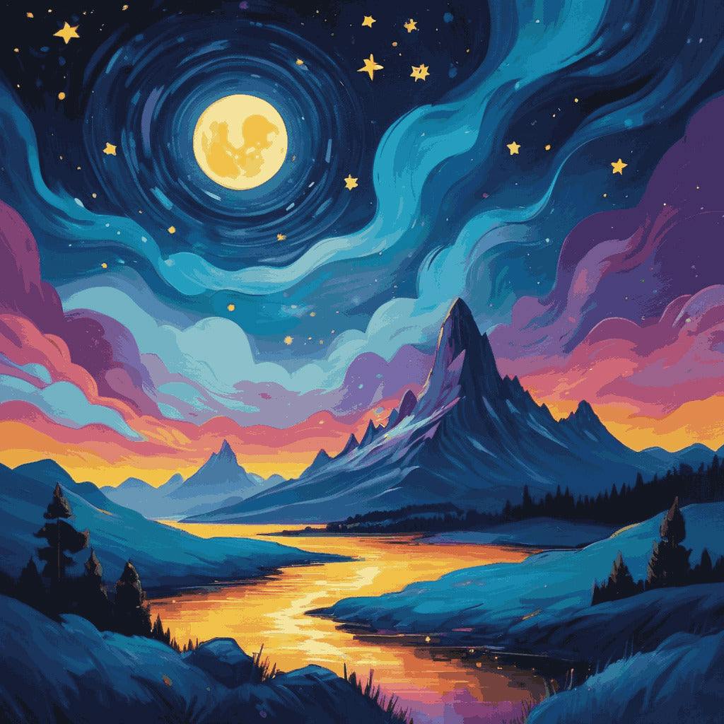 "Midnight Mountains" Paint by Numbers Kit