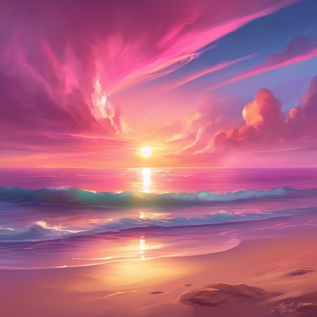 "Sunset Serenity Waves" Paint by Numbers Kit NO. 2